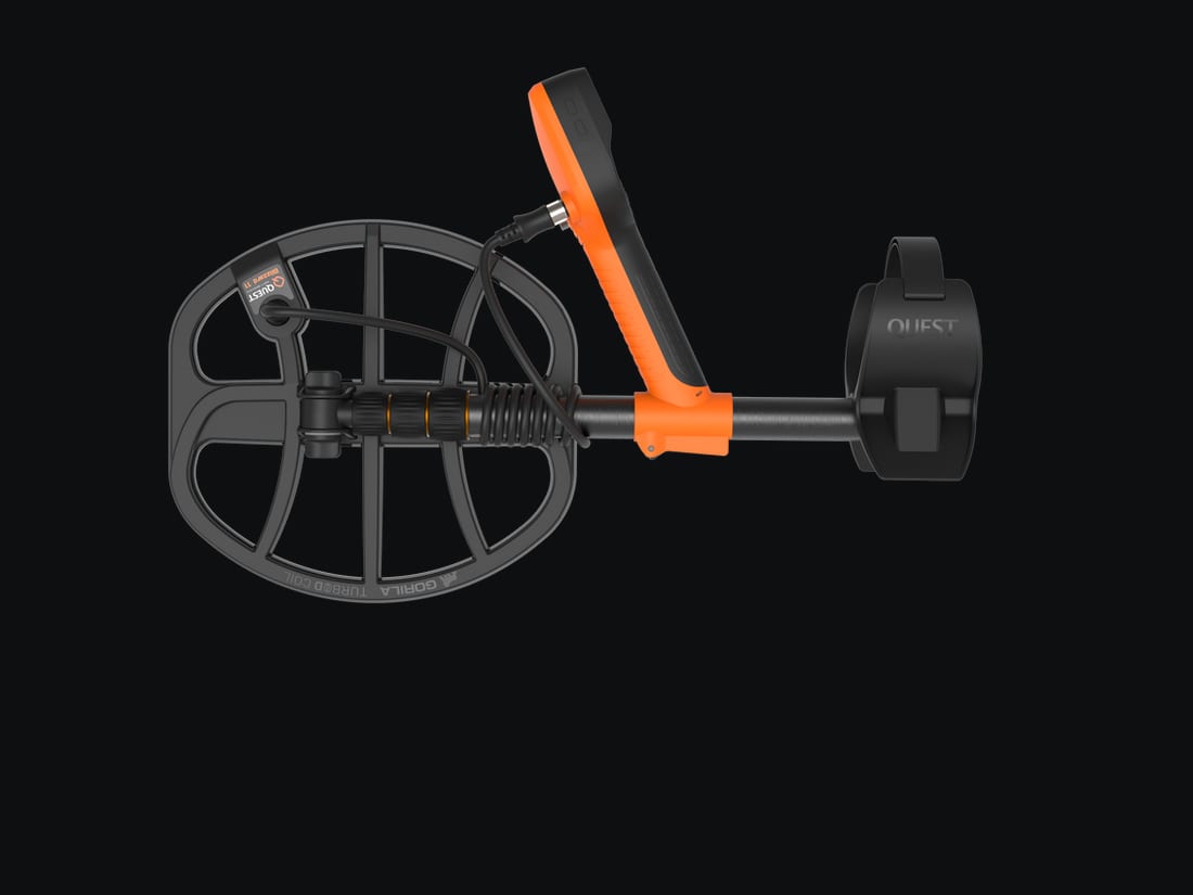 QUEST V80 HyperQ flagship metal detector, folded
