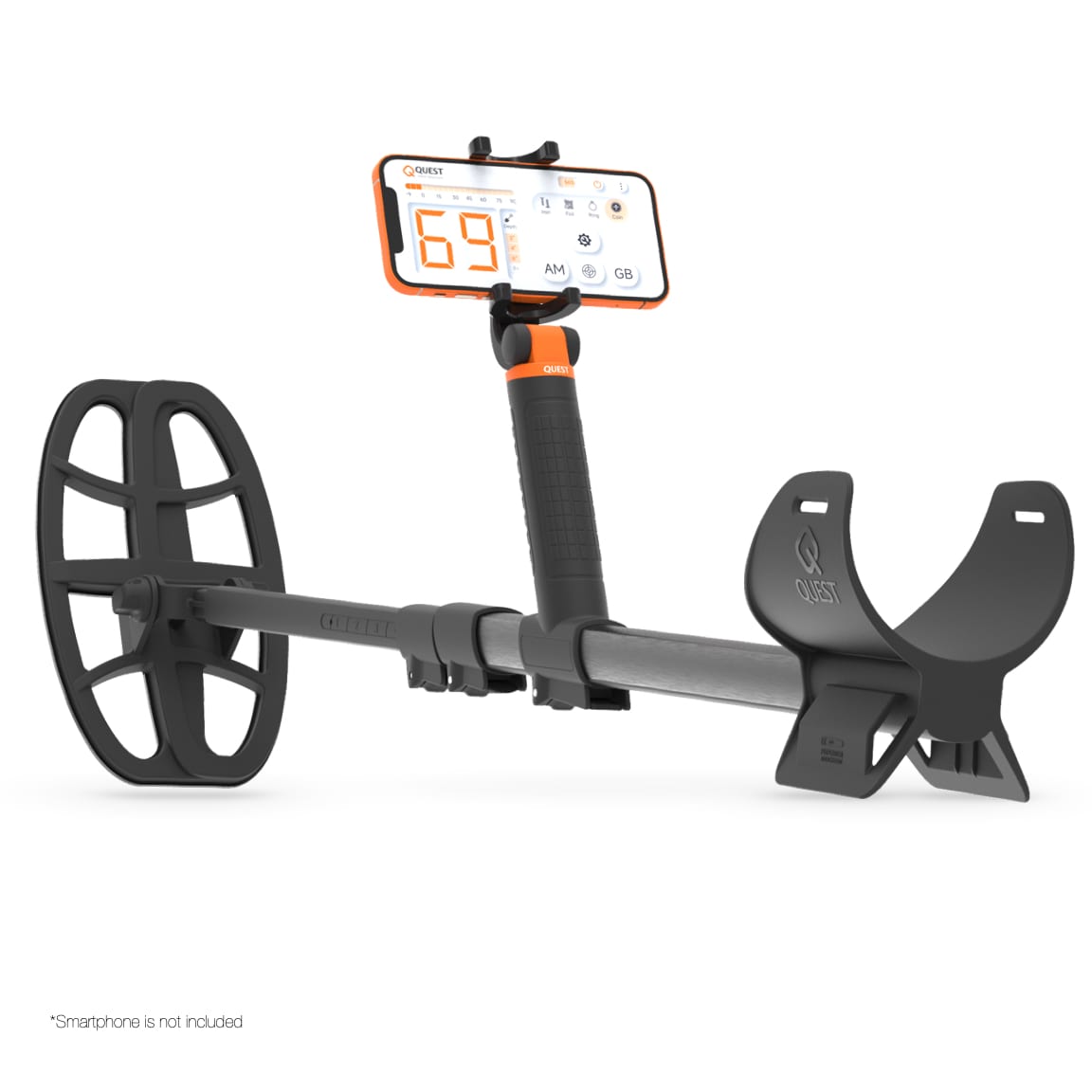 QUEST Air metal detector with smartphone installed