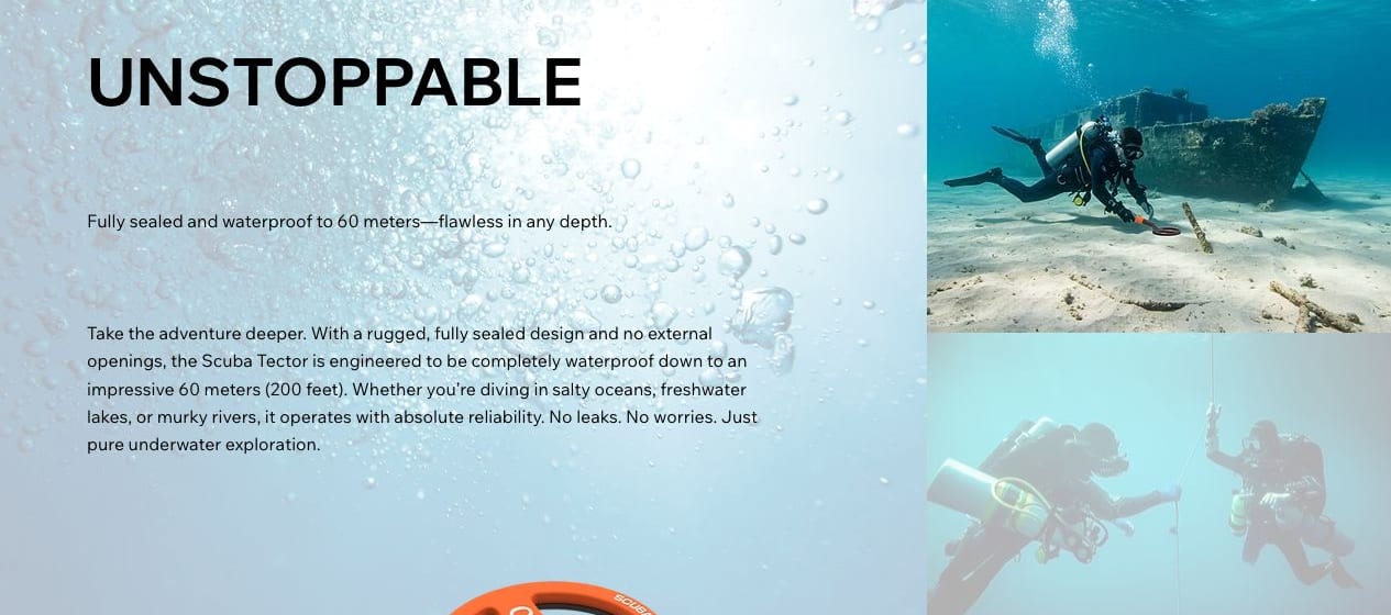 Scuba Tector II — unstoppable, fully sealed and waterproof to 60 meters