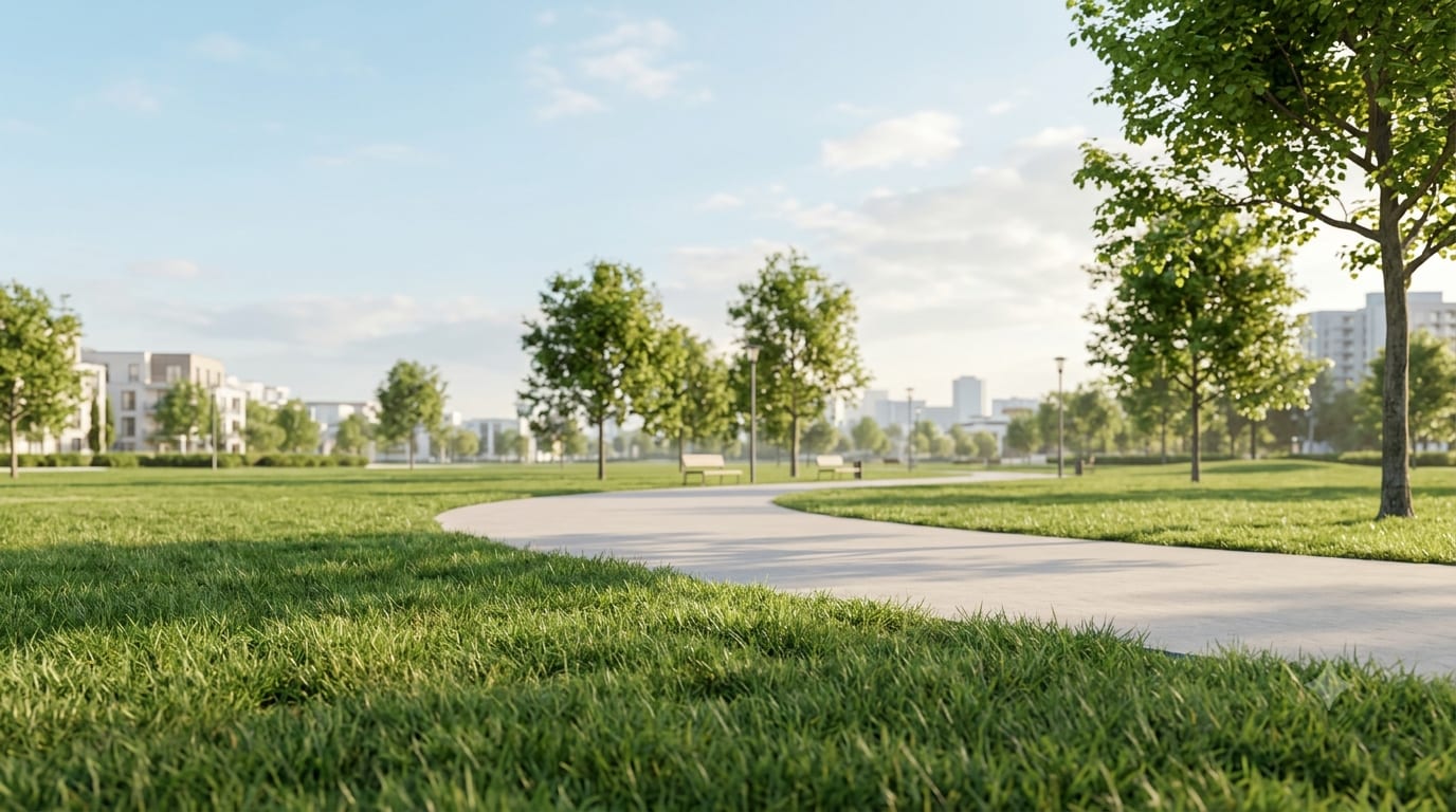 Sunny park field background for QUEST X Series